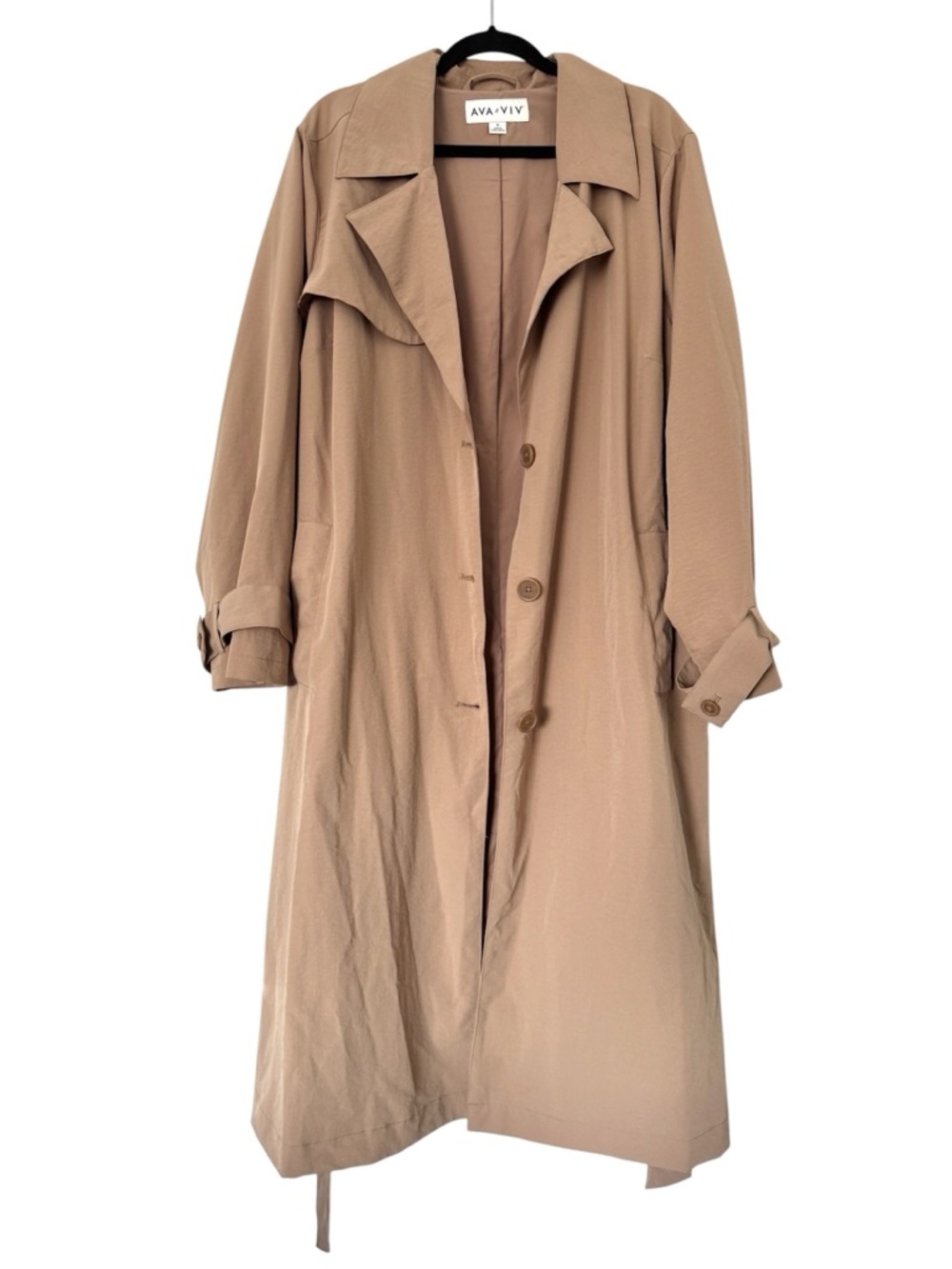 Ava & Viv Tan Lightweight Trench Coat, Size 1X - NWT - Picture 4 of 10